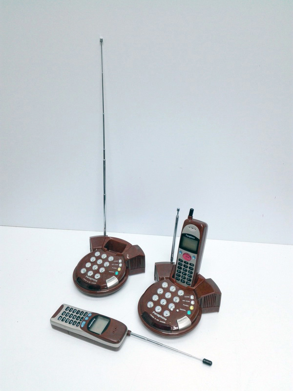 telefono inalambrico color marron panaphone asia japon 18x15x16 1+1u